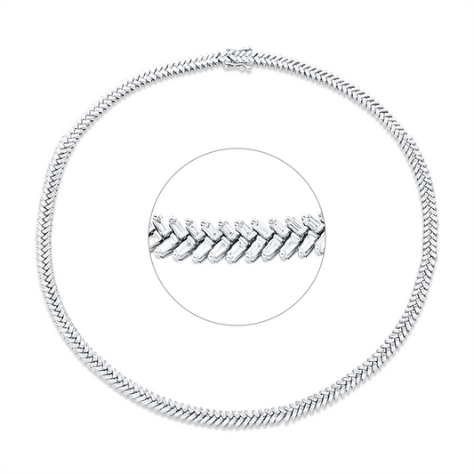 Collier 14 kt WG, 252 Trap. 4,04 ct, TW-vsi/si