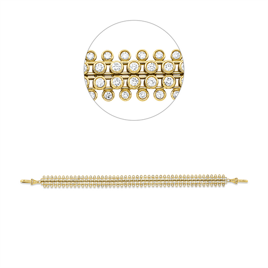 Collier 14 kt GG, 192 Brill. 3,89 ct, TW-si, 24 Brill. 0,12 ct, TW-si
