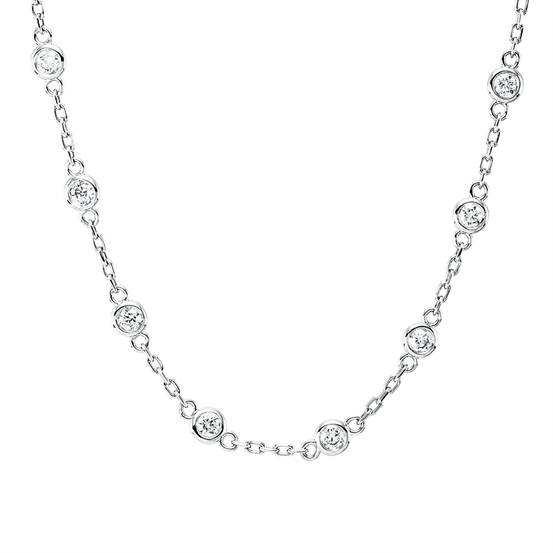 Collier 14 kt WG, 37 Brill. 1,27 ct, TW-si
