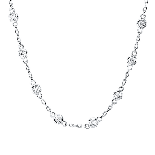 Collier 14 kt WG, 37 Brill. 1,27 ct, TW-si