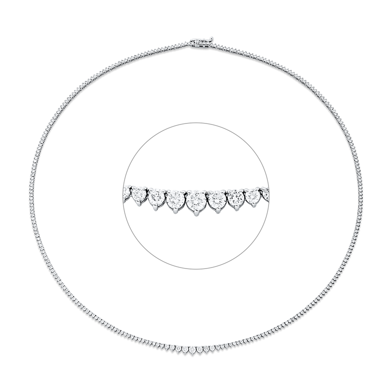 Collier 14 kt WG, 4 Brill. 0,16 ct, TW-si, 3 Brill. 0,22 ct, TW-si, 267 Brill. 2,73 ct, TW-si