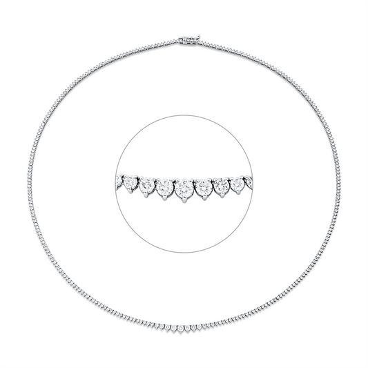 Collier 14 kt WG, 4 Brill. 0,16 ct, TW-si, 3 Brill. 0,22 ct, TW-si, 267 Brill. 2,73 ct, TW-si