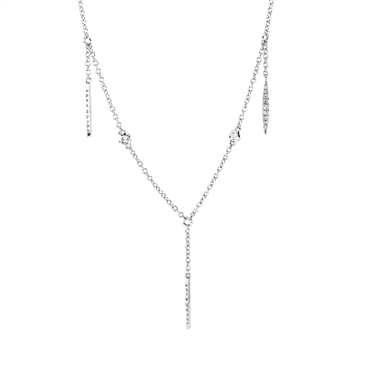 Collier 18 kt WG, 45 Dia. 0,16 ct, TW-vsi/si, 4 Brill. 0,07 ct, TW-vsi/si
