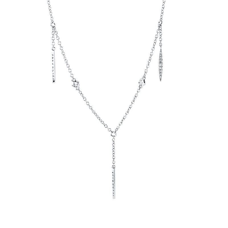 Collier 18 kt WG, 45 Dia. 0,16 ct, TW-vsi/si, 4 Brill. 0,07 ct, TW-vsi/si