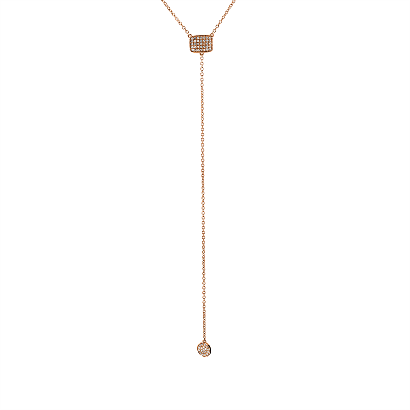 Collier 18 kt RG, 54 Dia. 0,12 ct, TW-vsi/si