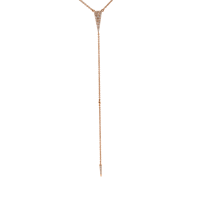 Collier 18 kt RG, 45 Dia. 0,15 ct, TW-vsi/si, 3 Brill. 0,03 ct, TW-vsi/si