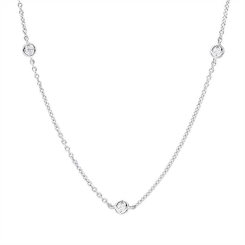 Collier 18 kt WG, 10 Brill. 0,18 ct, TW-vsi