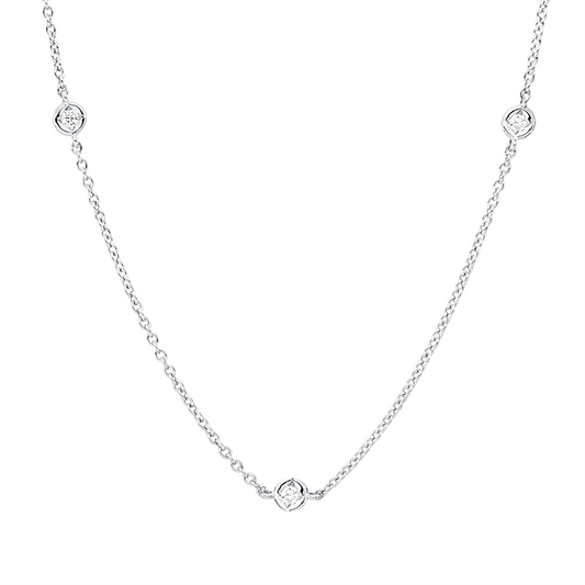 Collier 18 kt WG, 10 Brill. 0,18 ct, TW-vsi