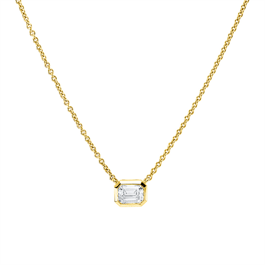 Collier 18 kt GG, mit ZÖ 40 cm + 43 cm, 1 Sm.schliff 0,50 ct, W-si