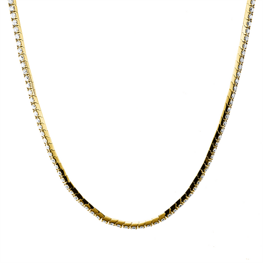 Collier 18 kt GG, choker,adjustable, 81 Brill. 2,74 ct, TW-si