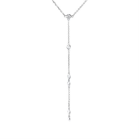 Collier 18 kt WG, adjustable, 8 Brill. 0,59 ct, TW-si