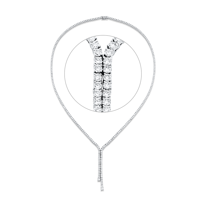 Collier 18 kt WG, 259 Brill. 13,38 ct, TW-si