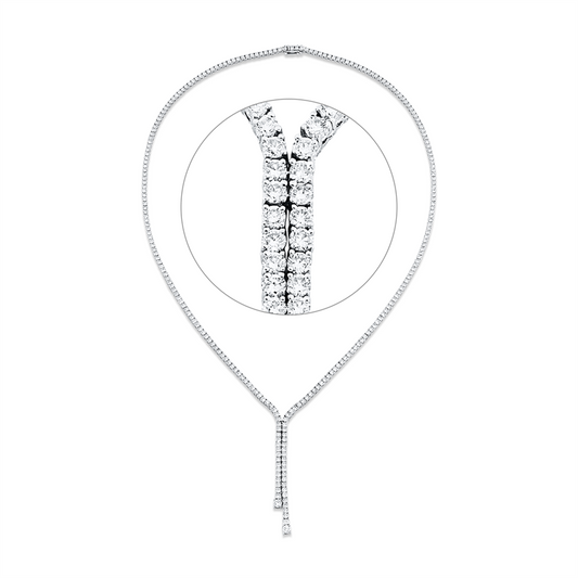 Collier 18 kt WG, 259 Brill. 13,38 ct, TW-si