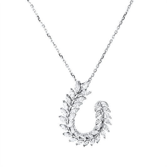 Collier 18 kt WG, 35 Nav. 1,30 ct, F-vsi