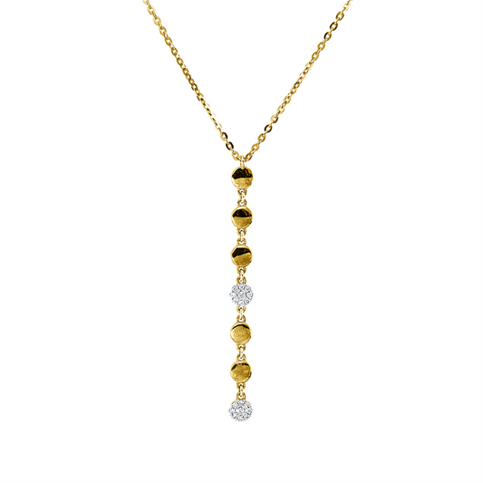 Collier 18 kt GG, Fassung rhodiniert, 18 Brill. 0,09 ct, I-si