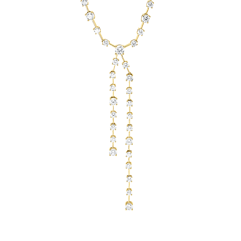 Collier 18 kt GG, 51 Brill. 5,41 ct, W-si