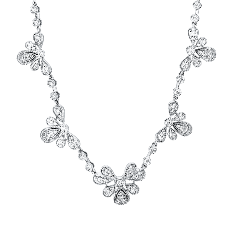 Collier 18 kt WG, 74 Brill. 0,56 ct, TW-si
