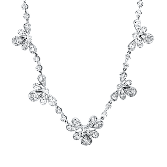Collier 18 kt WG, 74 Brill. 0,56 ct, TW-si