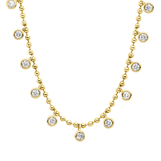 Collier 18 kt GG, 11 Brill. 0,66 ct, TW-vsi