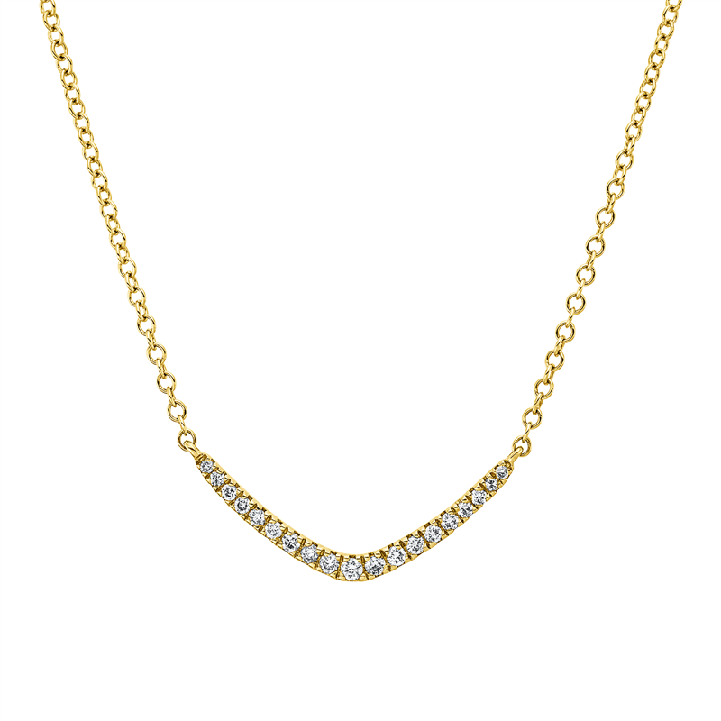 Collier 14 kt GG, mit ZÖ 40 cm + 43 cm, 19 Brill. 0,17 ct, W-si/pi