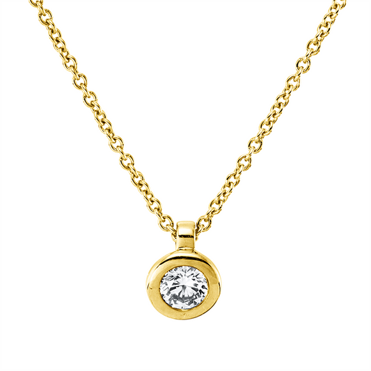 Collier 18 kt GG, 1 Brill. 0,10 ct, TW-si