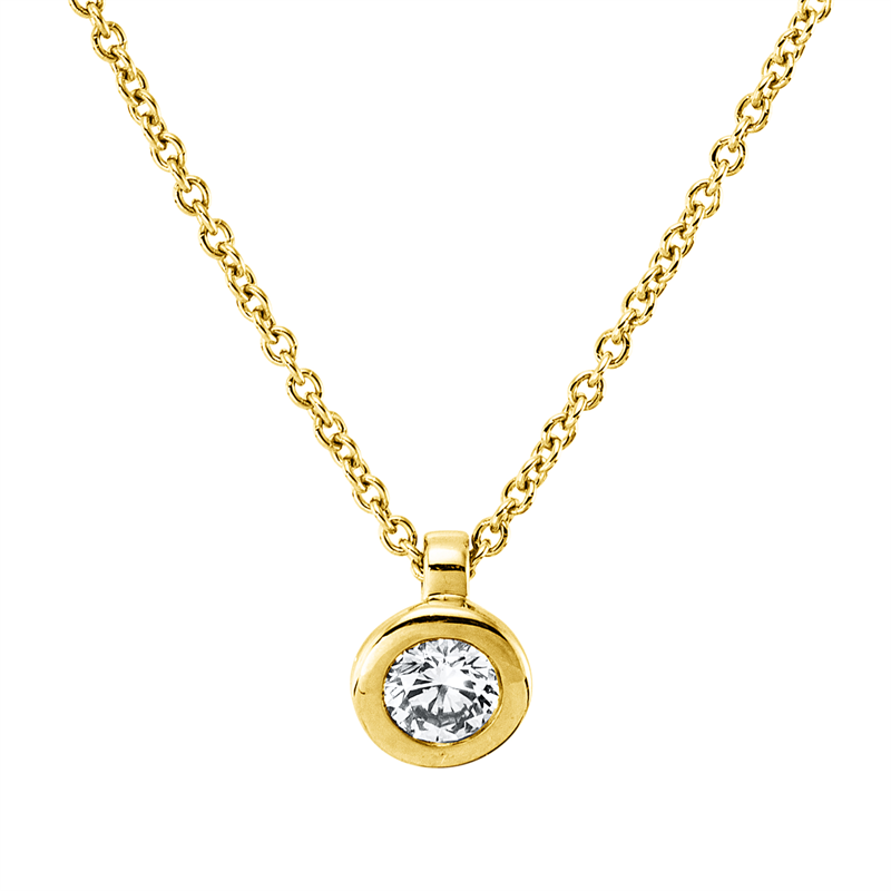 Collier 18 kt GG, 1 Brill. 0,10 ct, TW-si