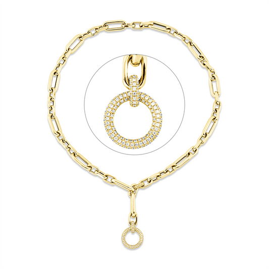 Collier 18 kt GG, 156 Brill. 0,57 ct, TW-si