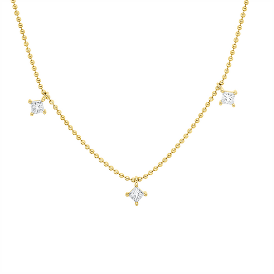 Collier 18 kt GG, 5 Princ. 0,49 ct, TW-si