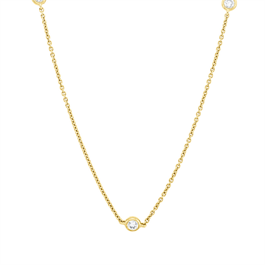 Collier 18 kt GG, 7 Brill. 0,47 ct, I-si