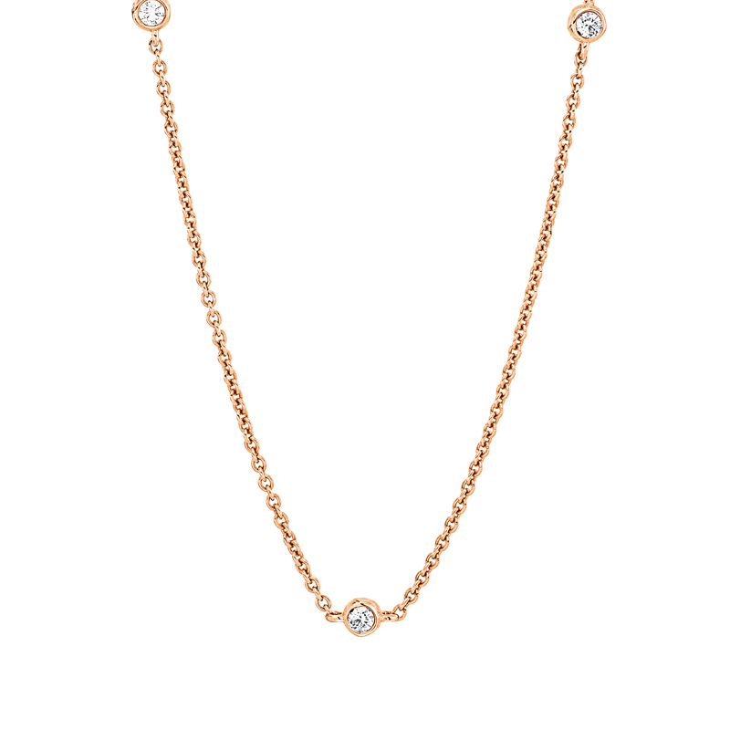 Collier 18 kt RG, 9 Brill. 0,26 ct, I-si