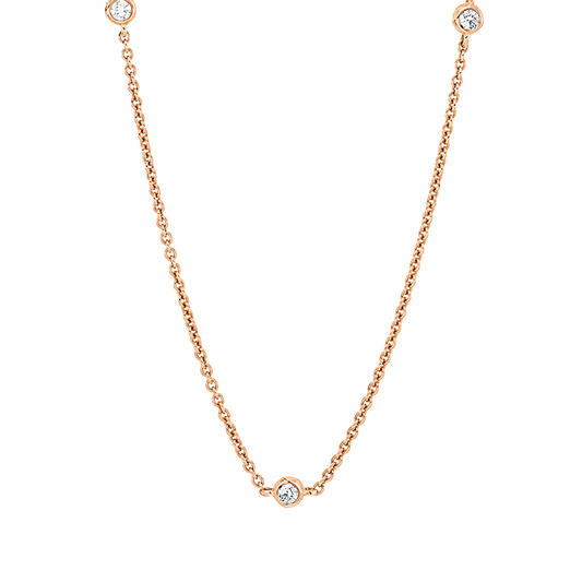 Collier 18 kt RG, 9 Brill. 0,26 ct, I-si