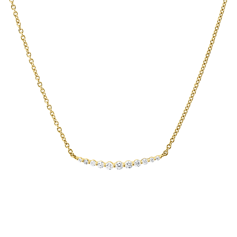 Collier 18 kt GG, mit ZÖ 40 cm + 43 cm, 4 Brill. 0,06 ct, 3 Brill. 0,08 ct, 4 Brill. 0,02 ct, TW-si