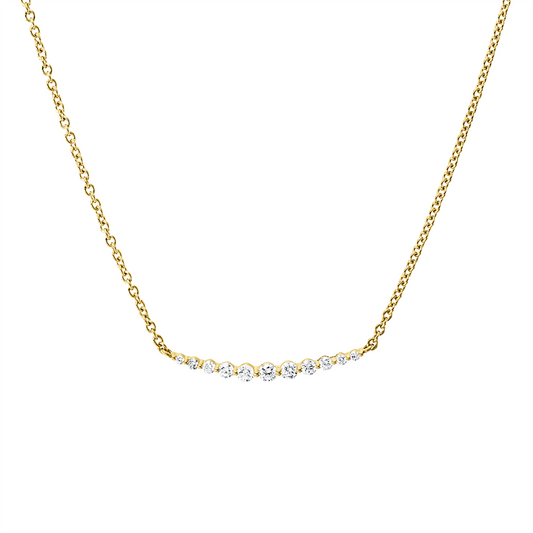 Collier 18 kt GG, mit ZÖ 40 cm + 43 cm, 4 Brill. 0,06 ct, TW-si, 3 Brill. 0,08 ct, TW-si, 4 Brill. 0,02 ct, TW-si