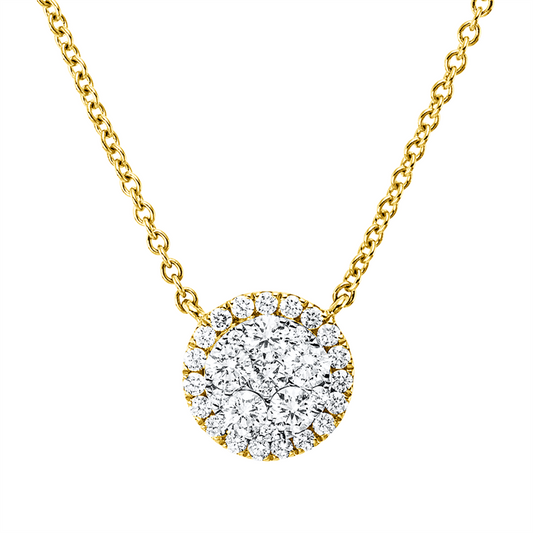 Collier 18 kt GG+WG, mit ZÖ 40 cm + 43 cm, 6 Brill. 0,30 ct, TW-si, 24 Brill. 0,15 ct, TW-si