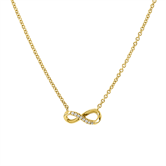 Collier 18 kt GG, mit ZÖ 40 cm + 43 cm, 8 Brill. 0,03 ct, TW-si