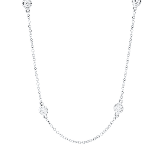 Collier 18 kt WG, 10 Brill. 0,50 ct, TW-si