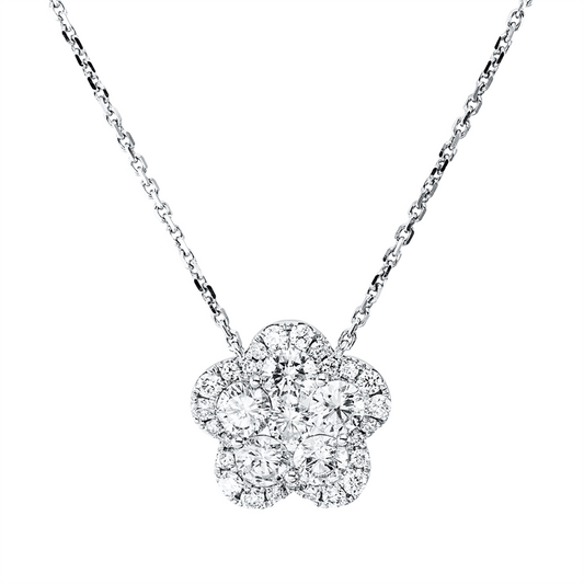 Collier 18 kt WG, 6 Brill. 1,20 ct, TW-si, 25 Brill. 0,30 ct, TW-si