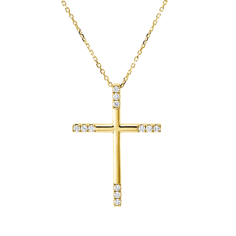 Collier 18 kt GG, 12 Brill. 0,22 ct, TW-vsi/si