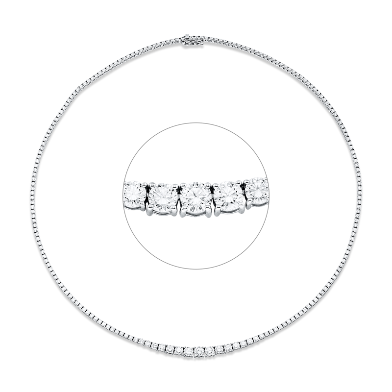 Collier 18 kt WG, 199 Brill. 5,57 ct, F-vsi