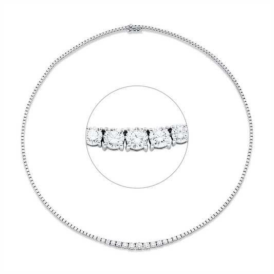 Collier 18 kt WG, 199 Brill. 5,57 ct, F-vsi