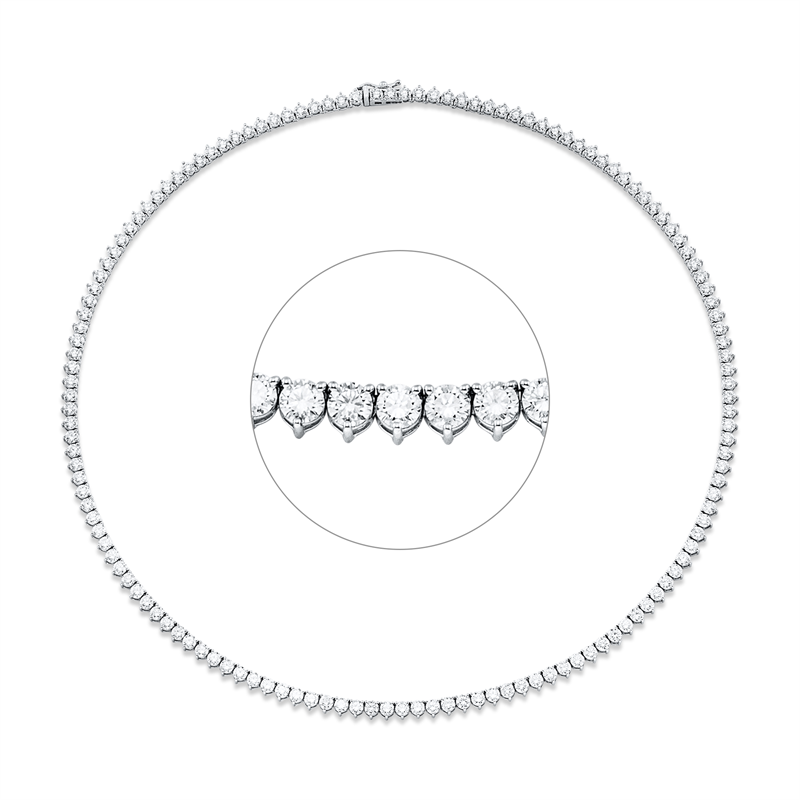 Collier 18 kt WG, 139 Brill. 12,56 ct, F-vsi