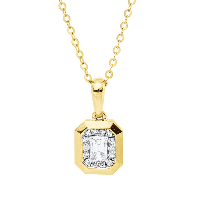 Collier 18 kt GG+WG, mit ZÖ 40 cm + 43 cm, 1 Sm.schliff 0,17 ct, F-vsi, 14 Brill. 0,06 ct, F-vsi