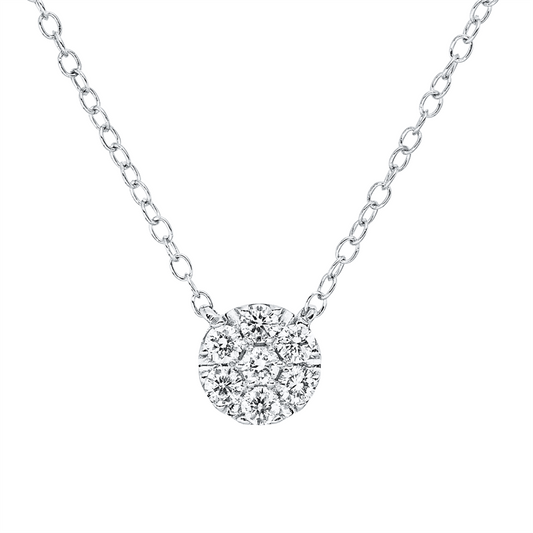 Collier 18 kt WG, mit ZÖ 40,5 cm + 38,0 cm, 7 Brill. 0,13 ct, TW-si