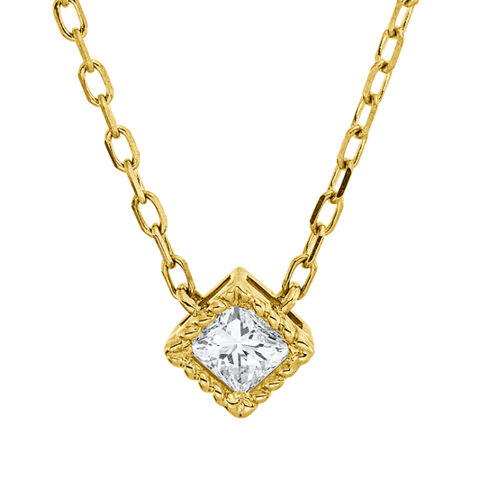 Collier 18 kt GG, mit ZÖ 40.6cm,43.2cm, 1 Princ. 0,17 ct, TW-si