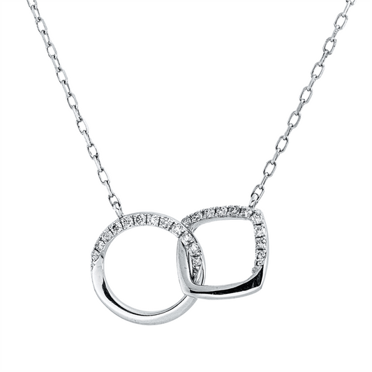 Collier 18 kt WG, mit ZÖ 40.6cm,43.2cm, 22 Brill. 0,14 ct, TW-pi