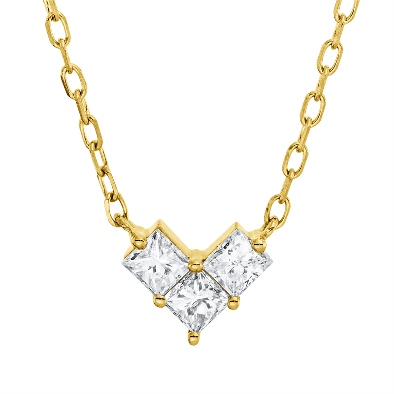 Collier 18 kt GG, mit ZÖ 40.6cm,43.2cm, 3 Princ. 0,31 ct, TW-si