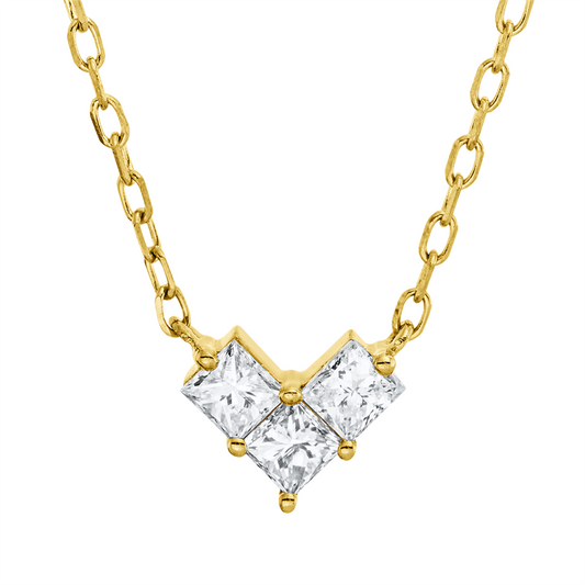 Collier 18 kt GG, mit ZÖ 40.6cm,43.2cm, 3 Princ. 0,31 ct, TW-si