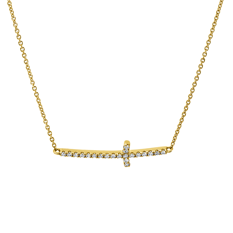 Collier 18 kt GG, 21 Brill. 0,14 ct, TW-vsi/si