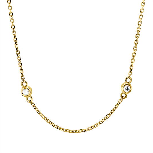 Collier 18 kt GG, 10 Brill. 0,49 ct, TW-vsi/si