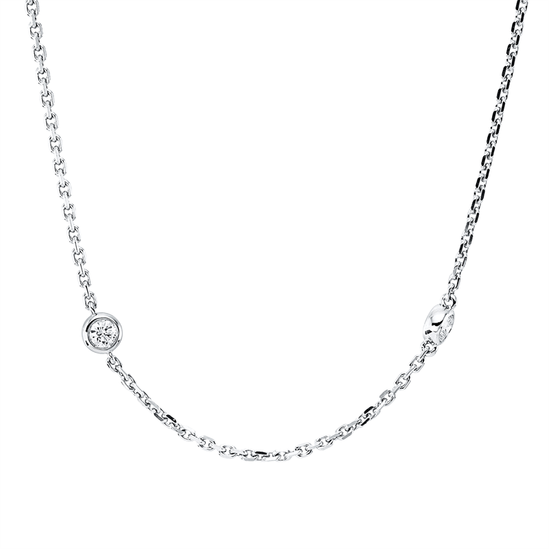 Collier 18 kt WG, 8 Brill. 0,40 ct, TW-vsi/si